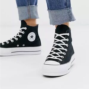 NEW Chuck Taylor All Star Lift Platform Black Converse High tops size 8.5
